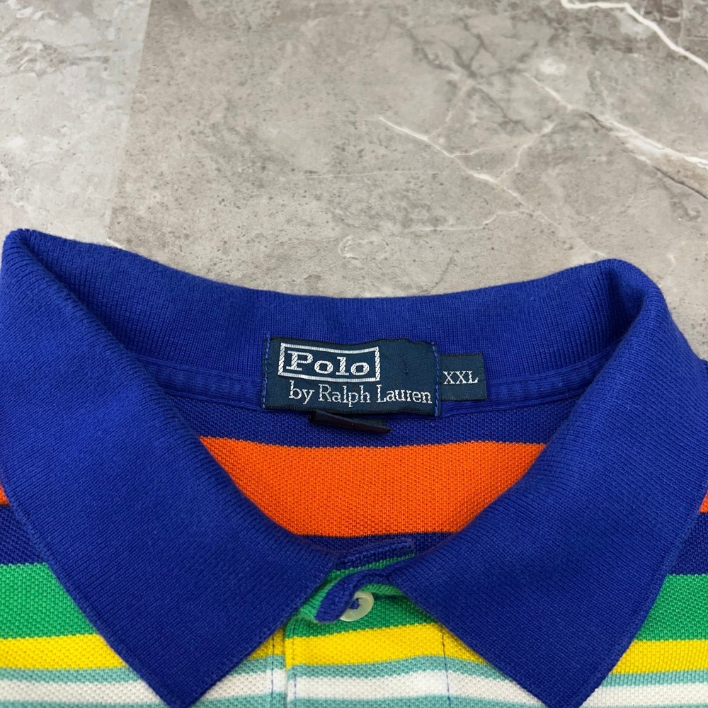 Vintage Polo Ralph Lauren Polo Shirt Mens 2XL Short Sleeve Colorblock Rainbow - Picture 4 of 9